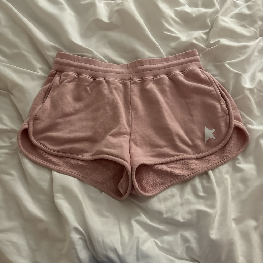 golden goose pink diana star shorts